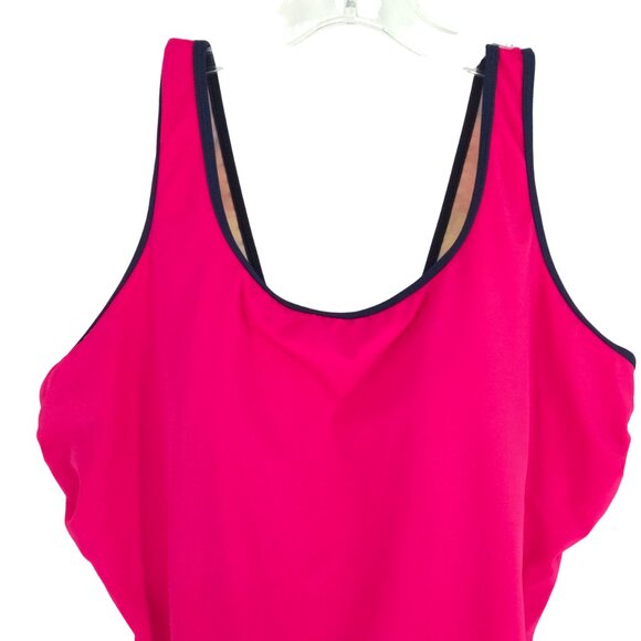 Lands' End Swim suit Pink One Piece Summer Vacation Pool Party Ocean Modest 22W - Picture 2 of 16